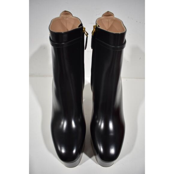 Valentino Tan-go 120 Black Leather Short Ankle Block Heel Platform Boot 40 - Picture 7 of 12